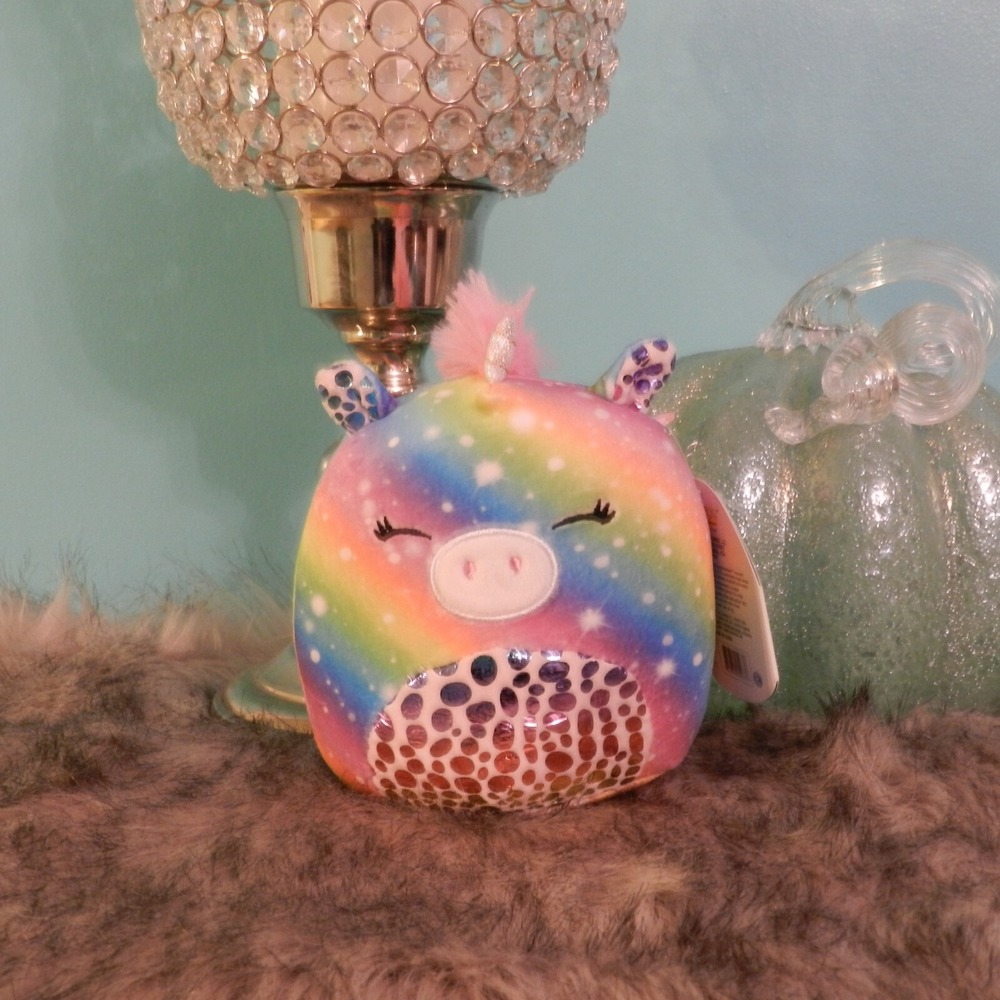 NWT Squishmallow 5" Prim the Rainbow Unicorn W/ Metallic Rainbow Belly 2021